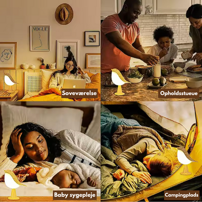 ZenGlow™ - Elegant Fugle-Inspireret Natbordslampe