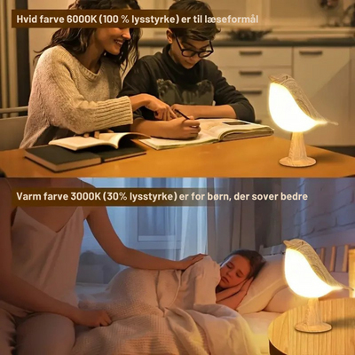 ZenGlow™ - Elegant Fugle-Inspireret Natbordslampe